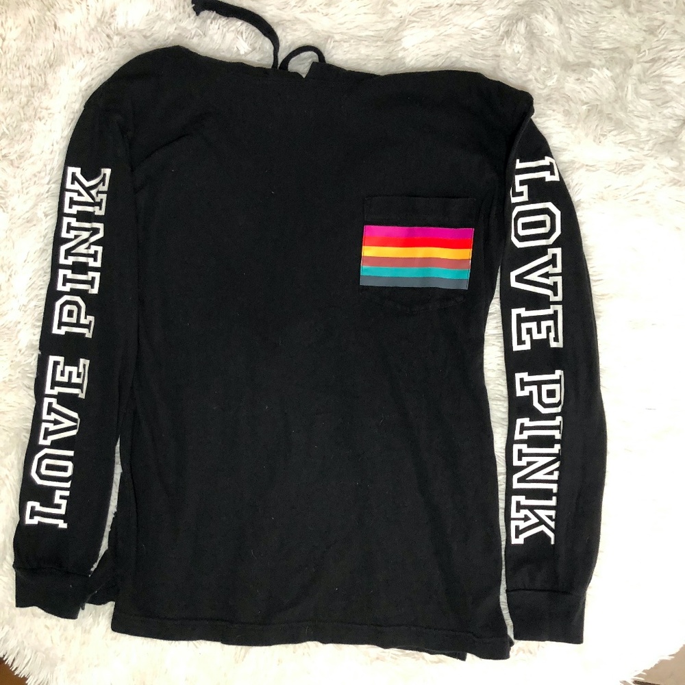 Pink Jersey Hooded Long Sleeve T